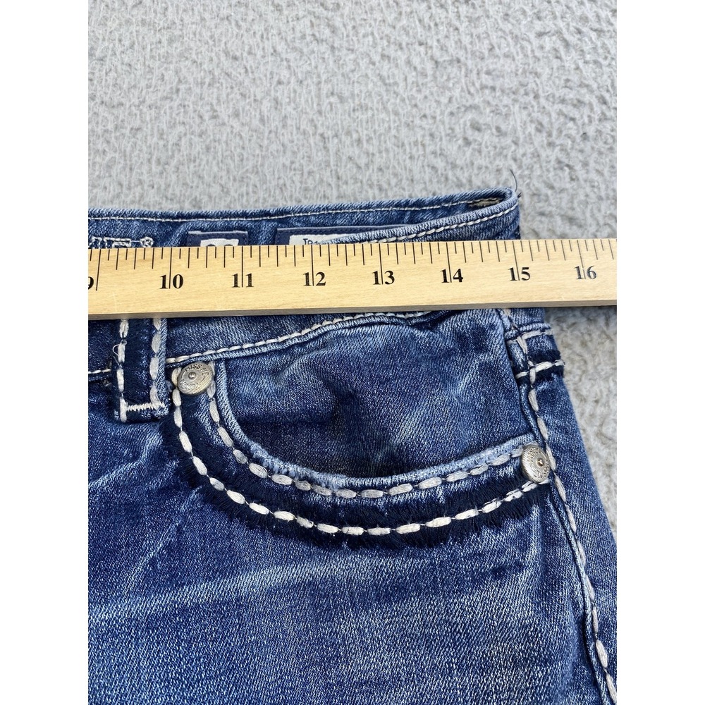 Miss Me Jeans‎ Womens 28 Blue Boyfriend Capri Distressed Contrast Stitching - Picture 10 of 12